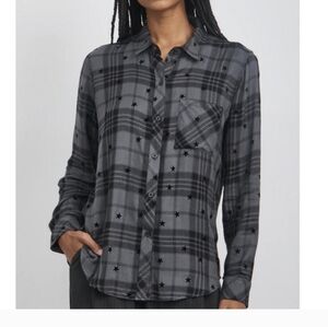 RAILS Hunter Iron Black Stars Shirt Sz.M